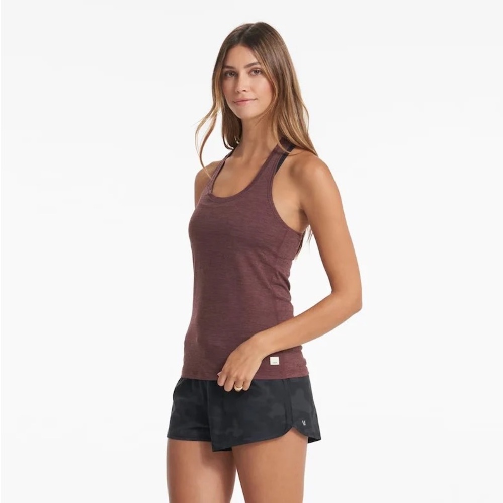 Vuori Women's Lux Performance Racer Back Burgundy Tank Top